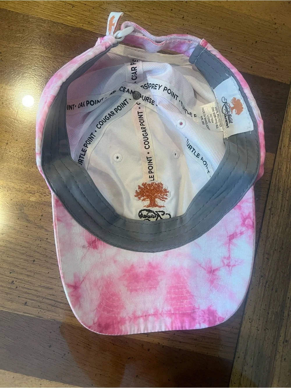Kiawah Resort Kids Pink Tie-Dye Baseball Cap with Tree Embroidery